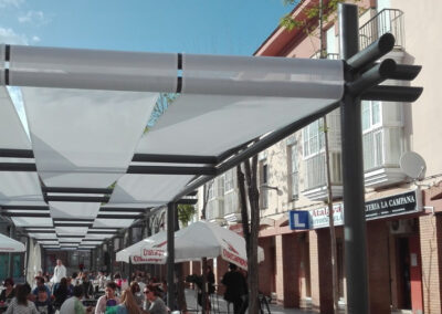 Toldos y arquitectura textil para vía pública, ayuntamiento de Tomares
