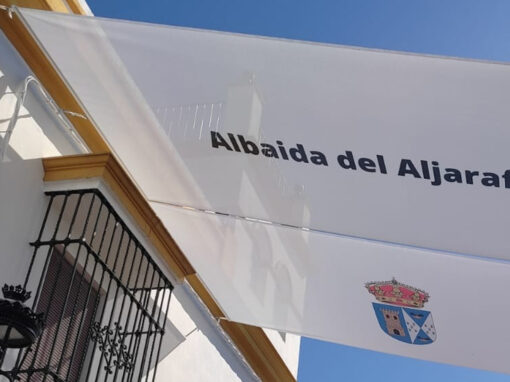 Fabricación e instalación de toldos para vía pública en Albaida del Aljarafe